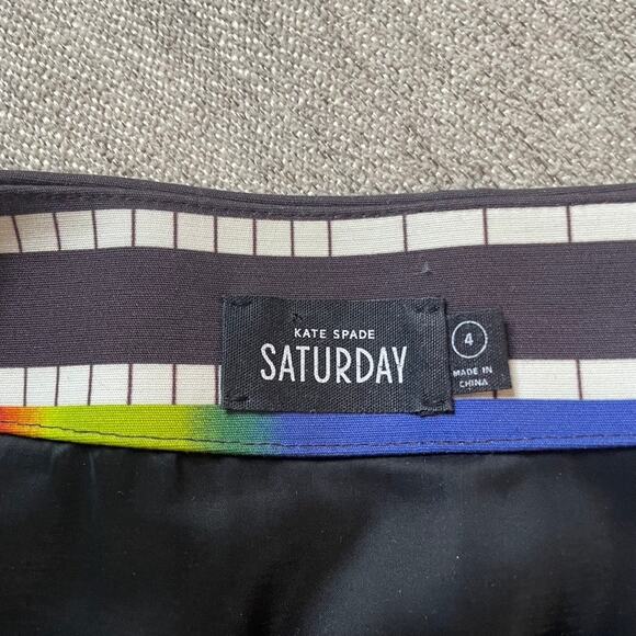 KATE SPADE SATURDAY Multicolored 4 Small Striped Mini Pencil Skirt Side Zip - Picture 2 of 5